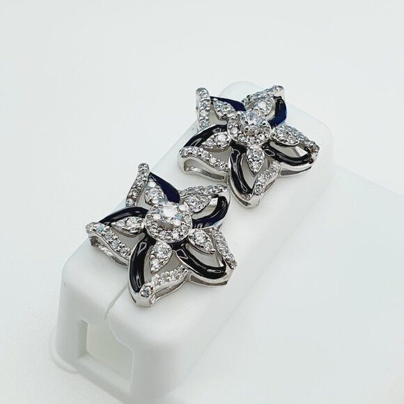 "925 Sterling Silver Cubic Zirconia Earrings, UU1P6A6098 - Picture 8 of 10